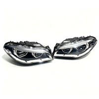 Luz diurna LED modificada tipo ojo de ángel 11-17 para BMW Serie 5 F18, conjunto de faros delanteros F10, luz baja, lámpara de dirección