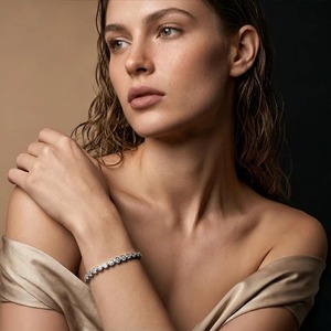 Pulsera de tenis con diamantes de talla brillante redonda, la más vendida, de plata de ley 925, joyería de lujo para mujeres y niñas, ideal para fiestas, en oferta. - Product Image 4