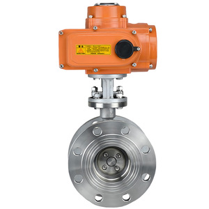 Válvula de Mariposa Eléctrica Up The Ball de Acero Inoxidable 304 D943W-16P, Válvula de Vapor con Sello Metálico Triple Excéntrico y Brida - Product Image 1