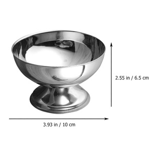 Tazones de Metal Económicos con Base para Helados y Postres, Copas de Acero Inoxidable para Ensaladas y Pudines, Platos para Aperitivos, Porta Papas Fritas para Bares y Cafeterías - Product Image 2