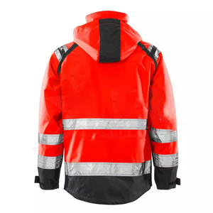 Giacca da lavoro ad alta visibilità giacca da lavoro tinta unita per lavoratori Unisex Hi Vis giacca a vento - Product Image 4