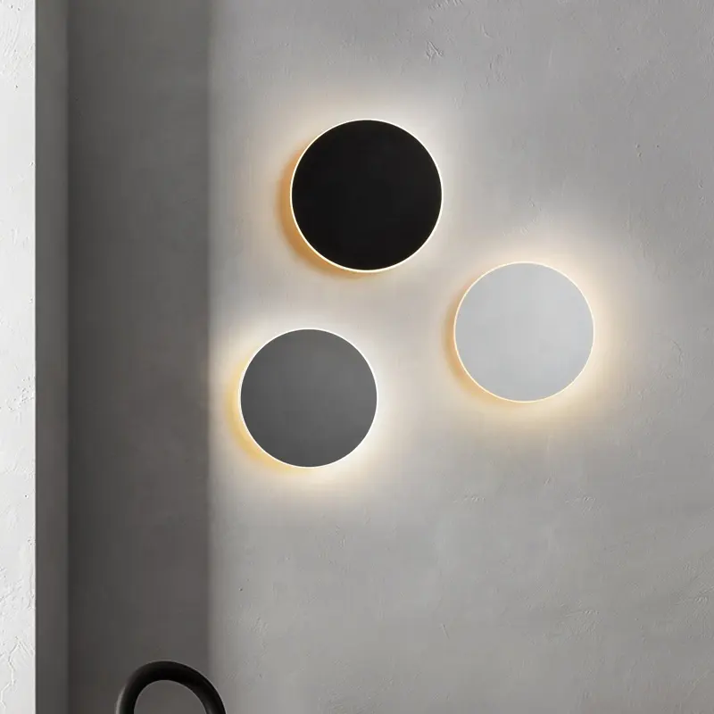 Modern creative new circular 7.8in LED touch CCT wall lamp for bedroom aisle stairwell
