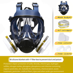 Hochwertige einstellbare Voll gesichts maske Staub gasmaske Set Doppel filter - Product Image 5
