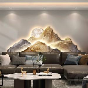 Grosir Pabrik lukisan dinding lukisan gantung dekorasi rumah lampu Led dekorasi dekorasi gunung ukiran Laser - Product Image 2