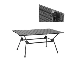 厂家价格便携式户外家具铝折叠野营桌可调烧烤野餐桌