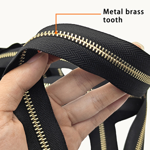 Nhà Máy Bán Chất Lượng Cao 5 #30Cm Brass Dây Kéo Tùy Chỉnh Chiều Dài Mỗi Mét Dây Kéo Băng Bởi Các Sân 5 Cuộn Cho Áo Khoác - Product Image 5