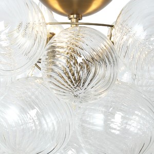 Copper Longree Modern <b>LED</b> Clear Glass Globe Chandelier Surface Mounted <b>Ceiling</b> <b>Light</b> for <b>Bedroom</b> Kitchen Living Room Home Office - Product Image 4