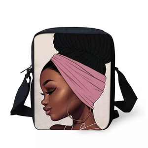1Pc Moq Kleine Messenger Tassen Voor Vrouwen Amerikaanse Zwarte Kunst Afrikaanse Meisjes Messenger Bag Mini Handtassen Portemonnee Leuke Kids schoudertas - Product Image 6