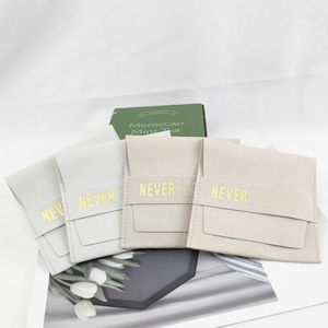 Luda biểu tượng tùy chỉnh in sợi nhỏ túi với nắp trang sức hiển thị bao bì bông tai vòng cổ hiển thị Da lộn nhung Quà tặng Túi Túi - Product Image 6