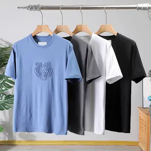 Camisetas 3d de algodão, com gravação, grande, pesada, ombro, de algodão