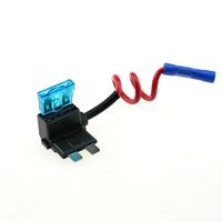 Adaptateur double circuit UL1015 16 AWG avec fusible haute tension à lame ATC/ATO standard 150 mm et queue bleue pour voitures et bateaux