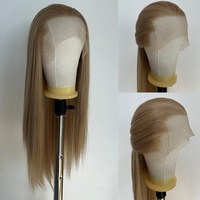 Perruques Lace Front Synthétiques Premium Futura Fibra HD 13*4 Brun Clair Lin Doré Pointe de veuve Mat Résistantes à la Chaleur Vente en Gros