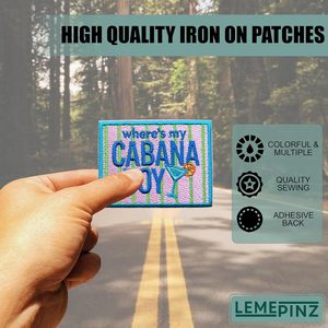 Where's My Cabana Boy Embroidery Patch 3 Inches Iron On Sew On Travel <b>Applique</b> Patch - Product Image 5