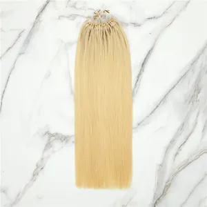 Factory Wholesale Virgin Human Hair Full Cuticle Normal Keratin Bond Hair Extensions High Quality Double Drawn Micro Ring Loop