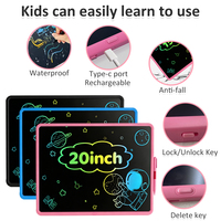 Tablette d'écriture portable ultra-fine, grand écran LCD de 20 pouces, rechargeable, étanche, écologique, pour dessin numérique et gribouillage