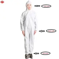 Reinraum Vlies Hazmat-Anzug Anzug Medical Custom Ppe Sicherheit Wasserdichte Maler Chemikalie für Spray Einweg Overall Overall