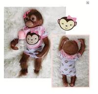 Poupée singe réaliste reborn avec cheveux implantés, haute simulation de couleur, poupée artistique bébé singe pour collectionneurs, jouet fait main