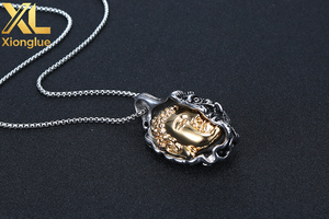 สร้อยคอพระพุทธรูปดีไซน์ใหม่สองด้านลายปีศาจ - Product Image 4