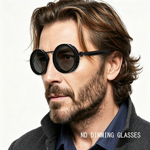 Adjustable <strong>Tint</strong> Polarized <strong>Sunglasses</strong> for Men ND9 Stepless <strong>Sunglasses</strong> UV400 Glass Lenses Metal PC Aluminum Frames Fashion Lens - Product Image 2