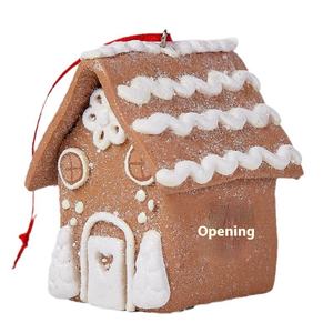 Décorations de Noël nordiques petite maison pendentif poterie douce Arrangement d'arbre de Noël Figurines du nouvel an jouets - Product Image 5