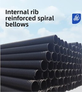 Tuberías Corrugadas Tipo B Reforzadas con HDPE al por Mayor, Rigidez de Anillo SN8/SN12.5, Estándar ISO, <span class=keywords><strong>para</strong></span> Drenaje de Aguas Residuales Subterráneas - Product Image 3