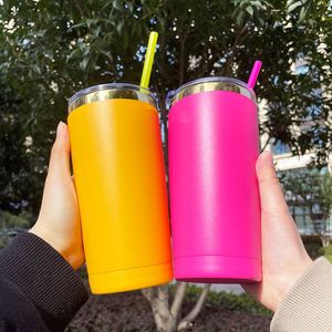 USA Warehouse 25 Pack Vacuum Insulated Classic Style Eco-Friendly 20oz Colored Mirror <b>Gold</b> Plated Tumblers Lid Straw Laser - Product Image 4