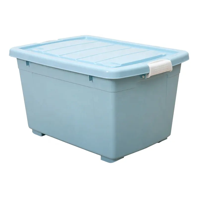 Wholesale Big Large Capacity Waterproof Dustproof Toy 100 Liter Plastic Clear Storage Boxes With Wheels For Clothing