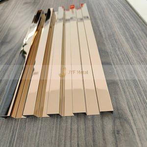 LL313 Customized Stainless Steel Fluted Panel Special Shape Modern Protection Metal <b>Corner</b> Strip Villa Hospital Hotel Waterproof - Product Image 2
