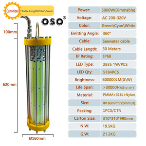 Luces <span class=keywords><strong>de</strong></span> Pesca Submarinas Atenuables <span class=keywords><strong>de</strong></span> 5000W, <span class=keywords><strong>Luz</strong></span> Verde para Aguas Profundas, Lámpara LED para Pesca <span class=keywords><strong>de</strong></span> Calamar, <span class=keywords><strong>Luz</strong></span> para Cría <span class=keywords><strong>de</strong></span> Salmón, Luces <span class=keywords><strong>de</strong></span> Pesca a Prueba <span class=keywords><strong>de</strong></span> Agua - Product Image 2
