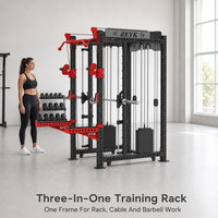 Machine Smith professionnelle 3-en-1 avec poulie fixe et barre de traction pour entraînement complet du corps