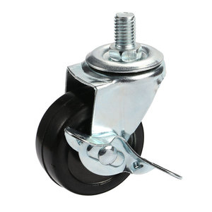 Swivel <b>Caster</b> <b>Wheels</b> 2 Inch Rubber With Brake Ball Bearing Bolt Hole Type For General Use - Product Image 4