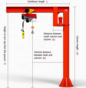 Hochwertiger Schwenkarmkran mit Lagermotor & Elektrohebevorrichtung Boden- & Fernbedienung 0,5-20t Tragfähigkeit - Product Image 2
