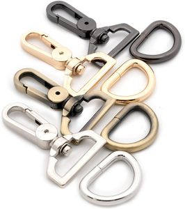 Loosco Zinc <b>Snap</b> <b>Hooks</b> with D Drings Sets Purse Hardware Push Gate Swivel Lobster Claw Clasp Brushed Brass - Product Image 4