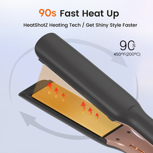 Plancha <span class=keywords><strong>de</strong></span> Pelo Profesional <span class=keywords><strong>de</strong></span> Titanio <span class=keywords><strong>de</strong></span> 1 Pulgada con Revestimiento Cerámico 450F, Plancha <span class=keywords><strong>de</strong></span> Pelo <span class=keywords><strong>de</strong></span> Alta Temperatura con Calentamiento Dual PTC - Product Image 3