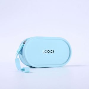 Fashion <b>Silicone</b> <b>Waterproof</b> Zippered Multi-Purpose Travel Makeup Storage Bag Large Capacity Portable Handbag - Product Image 3