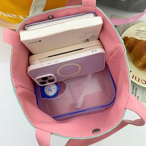 Sac à main à bandoulière en tissu uni brodé pour femmes, sac fourre-tout de shopping haut de gamme, durable, pliable, pour un usage quotidien - Product Image 4