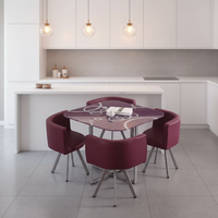 Großhandel Hochwertige Runde Esszimmer-Sets 1 Tisch 4 Stühle Viersitzer Wohn-Esszimmer Moderne Kleine Esszimmer-Sets