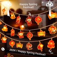 Luces LED de Cadena para el Año Nuevo 2026 y el Festival de Primavera, con Diseño de Animales del Zodiaco, Funcionan con Batería/USB/Enchufe, Adornos Colgantes