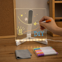 Lampe LED en acrylique OEM pour enfants, créative, pour chambre à coucher, avec alimentation USB, tableau d'écriture et de messages, cadeau