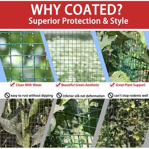 Vorlaxen Hardware Cloth 1/2in x 48in x 100ft Vinyl Coated Welded <b>Wire</b> <b>Mesh</b> for <b>Garden</b> Animal Coop Plant Support - Product Image 3