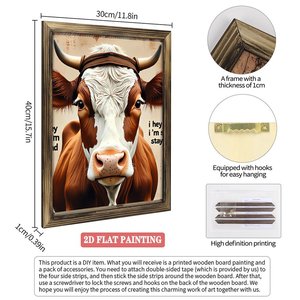 Cuadro de Madera de 20x30 con Estilo Bohemio para Apartamento, Arte Decorativo para <span class=keywords><strong>Loft</strong></span> de Artista en <span class=keywords><strong>Alquiler</strong></span> - Product Image 4