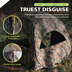 Tenda da Campeggio Pieghevole Impermeabile Mimetica con Visibilità a 270 Gradi per Caccia e Avventure all'Aperto - Product Image 4