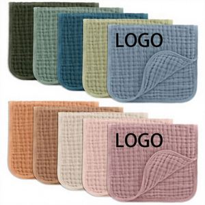 Custom Logo 100% Cotton Muslin Burp Cloths Large 6-Layer Ultra Absorbent Safe Gentle Baby's Drool Messes Baby <b>Bath</b> Sponge Towel - Product Image 1