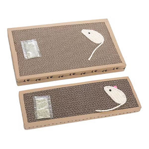 Eco Friendly Papelão Ondulado <span class=keywords><strong>Cat</strong></span> <span class=keywords><strong>Scratcher</strong></span> com Peixe Mouse Forma Decoração para Gatos Indoor Jogar - Product Image 3