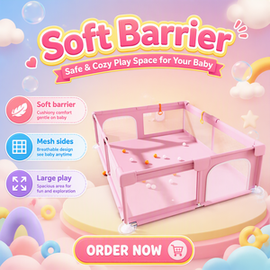 N1 PPE 120cm Corral Para bebes รั้วกั้นเด็กเล่นขนาดใหญ่ตาข่ายนุ่มระบายอากาศพับเก็บได้คอกเด็กเล่นปากกาสำหรับเด็กทารก - Product Image 3