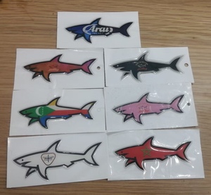 Paul & Shark Acrylic Shark Sticker <b>Red</b> Glossy Self-Adhesive Decorative Promotional Gift Custom Shape - Product Image 3