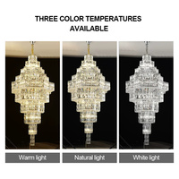 Lustre moderne de luxe en cristal LED, grand et unique, pour escalier, villa, hôtel, projet
