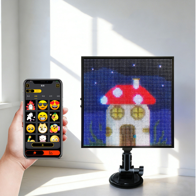 APP Control Smart 64*64 RGBIC Programmable LED Screen Home Store Bar Business Decoration Advertising Sign Light Pixel Display