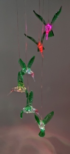 Impermeable Multicolor Lámpara colgante de viento con energía solar forma de colibrí LED para jardín al aire libre - Product Image 6