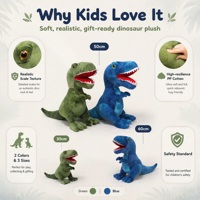 Supplier Grosir Boneka Dinosaurus Kartun Lucu Terlaris, Bantal Lembut untuk Dekorasi Kamar Tidur dan Permainan Anak